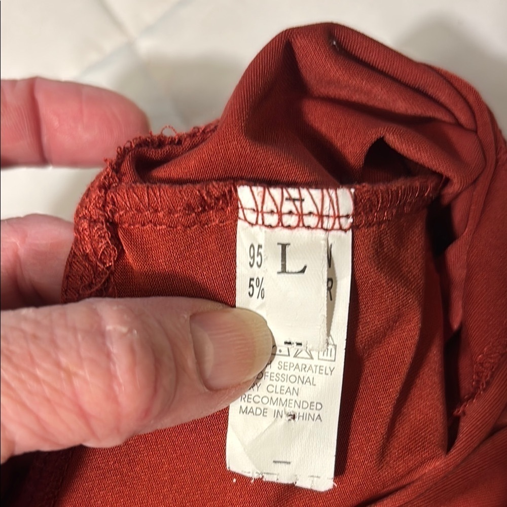 One-Piece Rust Orange Ruffle Swimsuit Romper size L - Picture 12 of 12